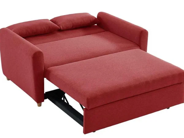 Best Sale Tweezits Bedbank Van Stof Ayla - Rood Scandinavisch