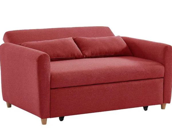 Best Sale Tweezits Bedbank Van Stof Ayla - Rood Scandinavisch