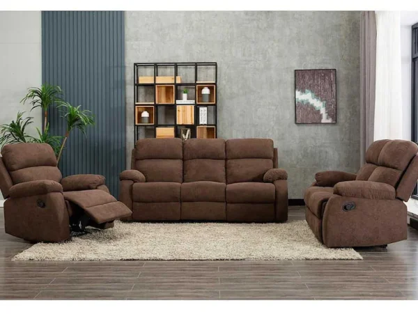 Online Tweezits Relaxbank Van Stof Tolzano - Donkerbruin Relaxbanken Met Manuele Relaxfunctie