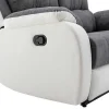 Best Sale Tweezits-Relaxbank Van Microvezel En Grijs En Wit Kunstleer Brody 2En 3-Zitsbank