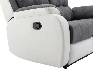 Best Sale Tweezits-Relaxbank Van Microvezel En Grijs En Wit Kunstleer Brody 2En 3-Zitsbank
