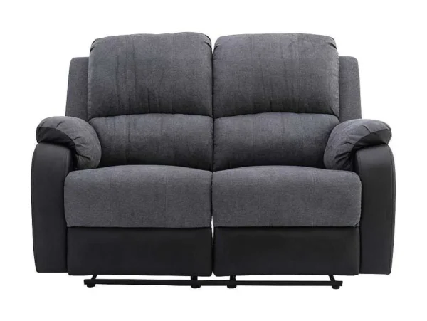 Cheap Tweezits-Relaxbank Van Microvezel En Grijs En Zwart Kunstleer Brody Zitbank