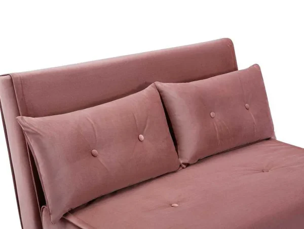 Fashion Tweezitsslaapbank Van Poederroze Velours Uribia Klik-Klak En Bz Slaapbank