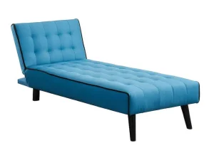 Best Sale Uitklapbare Chaise Longue Bayou Van Stof - Blauw En Zwarte Paspel Chaise Longue