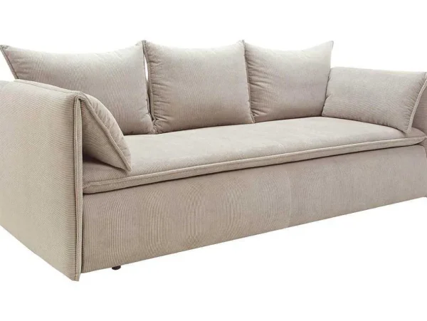 Sale Uitklapbare Driezitsbank Van Beige Ribfluweel Teodora Van Pascal Morabito Charmant