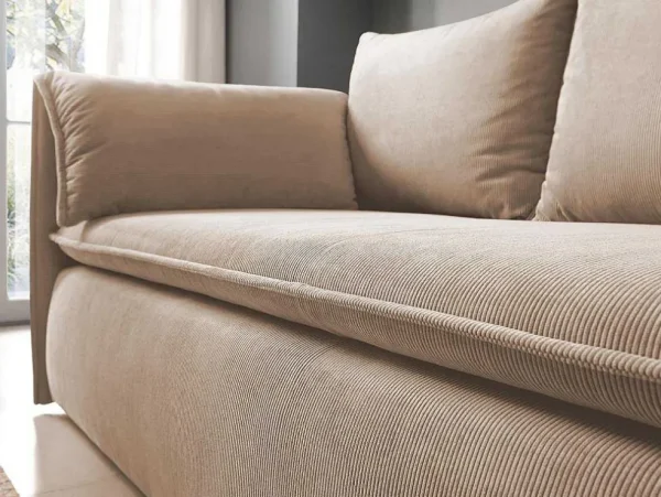 Sale Uitklapbare Driezitsbank Van Beige Ribfluweel Teodora Van Pascal Morabito Charmant