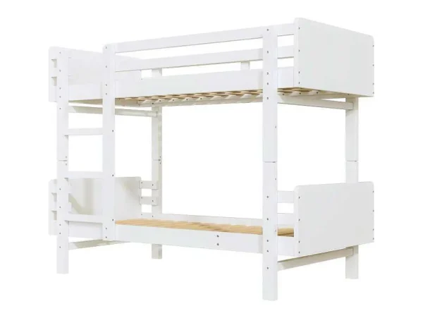 Shop Uitneembaar Stapelbed 2 X 90 X 190 Cm Met Ladder - Massief Hout - Wit Kinderbed Stapelbed