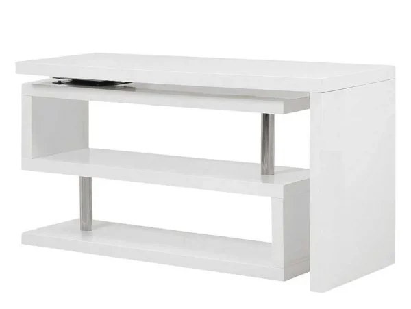 Flash Sale Uitschuifbaar Bureau Nicephore Ii - Wit Gelakt Mdf - Draaiend Blad 360° Bureaumeubel