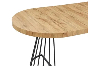Cheap Uitschuifbare Eettafel 2 Tot 12 Plaatsen Van Mdf En Staal - Naturel En Zwart - Firela Eettafel