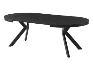 Cheap Uitschuifbare Eettafel 4 Tot 8 Personen Mdf En Staal Zwart Komoni Eettafel
