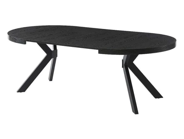 Cheap Uitschuifbare Eettafel 4 Tot 8 Personen Mdf En Staal Zwart Komoni Eettafel