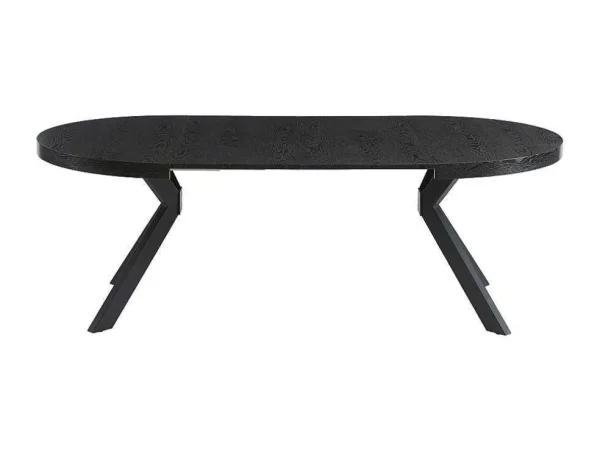 Cheap Uitschuifbare Eettafel 4 Tot 8 Personen Mdf En Staal Zwart Komoni Eettafel