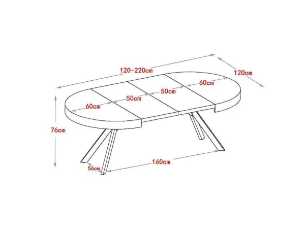Shop Uitschuifbare Eettafel 4 Tot 8 Plaatsen Van Mdf En Staal - Wit Gelakt En Zwart - Komoni Eettafel