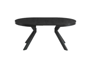 Cheap Uitschuifbare Eettafel 4 Tot 8 Personen Mdf En Staal Zwart Komoni Eettafel