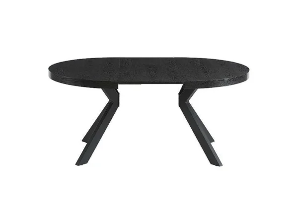 Cheap Uitschuifbare Eettafel 4 Tot 8 Personen Mdf En Staal Zwart Komoni Eettafel