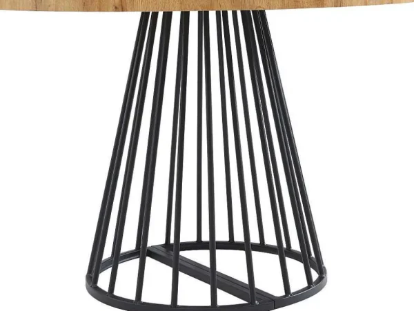 Cheap Uitschuifbare Eettafel 2 Tot 12 Plaatsen Van Mdf En Staal - Naturel En Zwart - Firela Eettafel