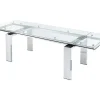 Discount Uitschuifbare Eettafel Lubana - Gehard Glas En Metaal - 8 Tot 10 Personen Eettafel