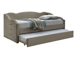 Cheap Uitschuifbare Slaapbank 2 X 90 X 190 Cm - Velours - Beige - Lenvia Bed Met Slaaplade