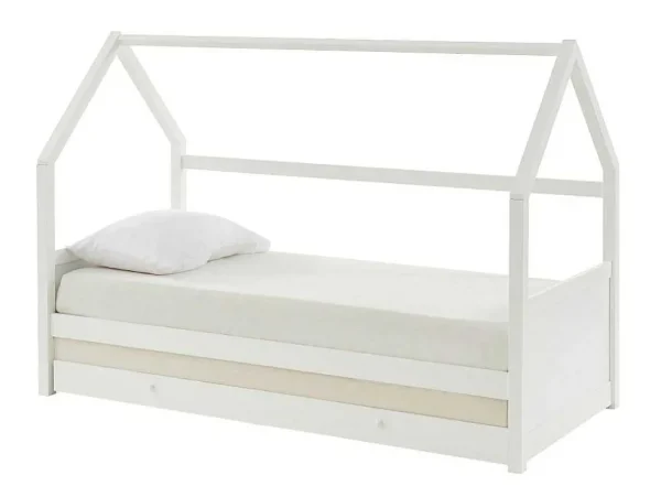 Best Sale Uitschuifbed 2 X 90 X 190 Cm - Grenen - Wit + Matras - Hurra Bed Met Slaaplade