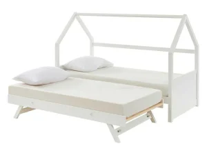 Clearance Uitschuifbed 2 X 90 X 190 Cm - Grenen - Wit - Hurra Bed Met Slaaplade