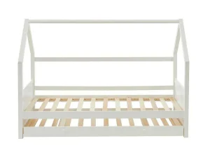 Best Sale Uitschuifbed 2 X 90 X 190 Cm - Grenen - Wit + Matras - Hurra Bed Met Slaaplade
