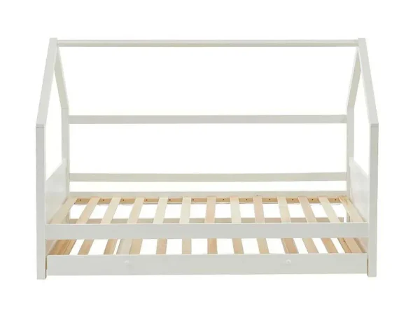 Best Sale Uitschuifbed 2 X 90 X 190 Cm - Grenen - Wit + Matras - Hurra Bed Met Slaaplade