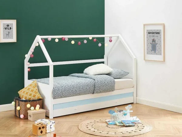 Best Sale Uitschuifbed 2 X 90 X 190 Cm - Grenen - Wit + Matras - Hurra Bed Met Slaaplade