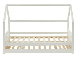 Clearance Uitschuifbed 2 X 90 X 190 Cm - Grenen - Wit - Hurra Bed Met Slaaplade