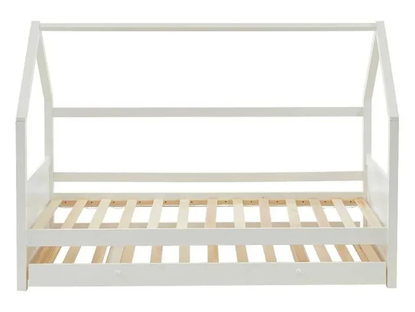 Clearance Uitschuifbed 2 X 90 X 190 Cm - Grenen - Wit - Hurra Bed Met Slaaplade
