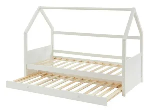 Clearance Uitschuifbed 2 X 90 X 190 Cm - Grenen - Wit - Hurra Bed Met Slaaplade
