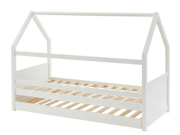 Clearance Uitschuifbed 2 X 90 X 190 Cm - Grenen - Wit - Hurra Bed Met Slaaplade