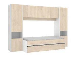 Online Uitschuifbed Selena - 90 X 190 Cm - Kleur: Eiken En Wit Kinderbed
