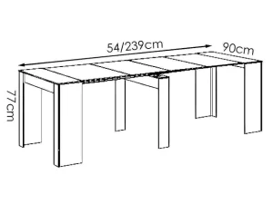 Cheap Uittrekbare Sidetabletafel Onega - 10 Personen - 4 Verlengstukken - Kleur: Eiken Sidetable
