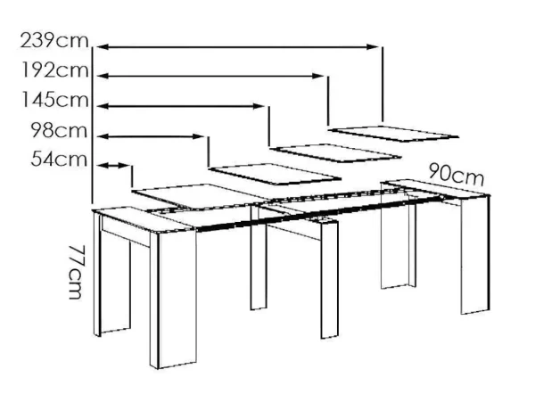 Cheap Uittrekbare Sidetabletafel Onega - 10 Personen - 4 Verlengstukken - Kleur: Wit Eettafel