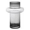 New Vaas Van Getint Glas - D20,5 X H30 Cm - Glas - Gerookt Grijs - Valoit Decoratieobject Voor Binnen