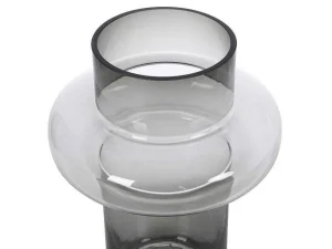 New Vaas Van Getint Glas - D20,5 X H30 Cm - Glas - Gerookt Grijs - Valoit Decoratieobject Voor Binnen
