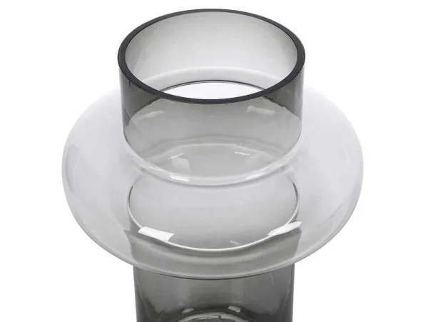 New Vaas Van Getint Glas - D20,5 X H30 Cm - Glas - Gerookt Grijs - Valoit Decoratieobject Voor Binnen