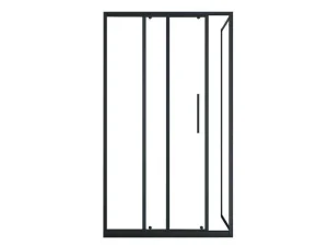 Cheap Vast Douchescherm Met Schuifdeur Met Industriele Stijl - Mat Zwart - 120 X 80 X 195 Cm - Toroni Douchewand