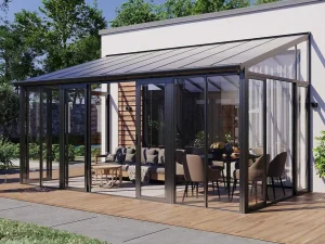 Best Sale Veranda Van Aluminium En Polycarbonaat Met Uv-Bescherming - 15,8 M - Antraciet - Mathilda Prieel, Pergola, Gazebo En Kiosk