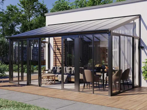 Best Sale Veranda Van Aluminium En Polycarbonaat Met Uv-Bescherming - 15,8 M - Antraciet - Mathilda Prieel, Pergola, Gazebo En Kiosk