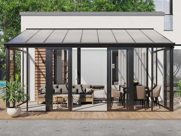 Best Sale Veranda Van Aluminium En Polycarbonaat Met Uv-Bescherming - 15,8 M - Antraciet - Mathilda Prieel, Pergola, Gazebo En Kiosk
