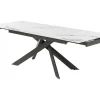 Shop Verlengbare Eettafel 6 Tot 10 Plaatsen Van Keramiek En Metaal - Wit Marmereffect En Antraciet - Corema Van Eettafel
