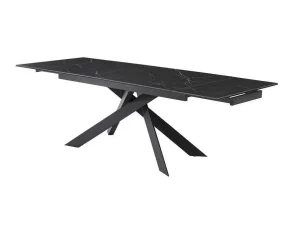Shop Verlengbare Eettafel 6 Tot 10 Plaatsen Van Keramiek En Metaal - Wit Marmereffect En Antraciet - Corema Van Eettafel