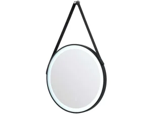 Best Verlichte Badkamerspiegel Met Antibewaseming En Zwart Kader Met Een Haak - 60 X 60 Cm Borja Accessoires & Spiegels