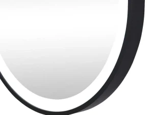 Cheap Verlichte Ovale Badkamerspiegel Met Antibewaseming En Zwart Kader - 50 X 80 Cm Alarico Accessoires & Spiegels