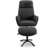 Best Sale Verstelbare Fauteuil Van Linnen Met Voetensteun Arbori - Donkergrijs Relaxfauteuil