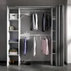 Cheap Verstelbare Kledingkast Dorian Met Gordijn - L 110/180 Cm - Kleuren: Wit En Grijs Kledingkast