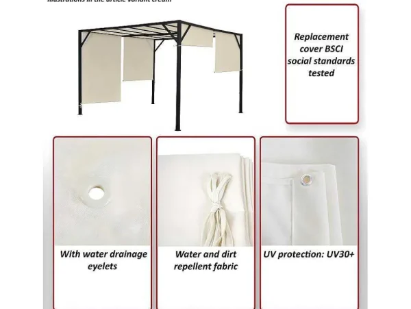 Clearance Vervangen Overkapping Voor Pergola Beja, Bordeaux-Rood Prieel, Pergola, Gazebo En Kiosk