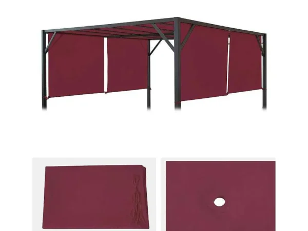 Clearance Vervangen Overkapping Voor Pergola Beja, Bordeaux-Rood Prieel, Pergola, Gazebo En Kiosk