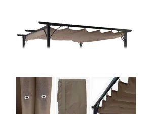 Discount Vervangende Afdekking Voor Pergoladak Mcw-C42, Taupe-Bruin Prieel, Pergola, Gazebo En Kiosk